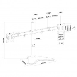 Newstar FPMA-D550DD 81,3 cm (32") Vapaasti seisova Musta