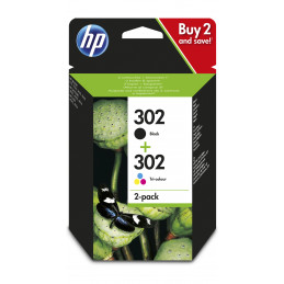 HP 302 mustekasetti Alkuperäinen Perusvärintuotto Musta, Syaani, Magenta, Keltainen