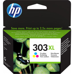 HP 303XL High Yield Tri-color Original mustekasetti Alkuperäinen Korkea (XL) värintuotto Syaani, Magenta, Keltainen