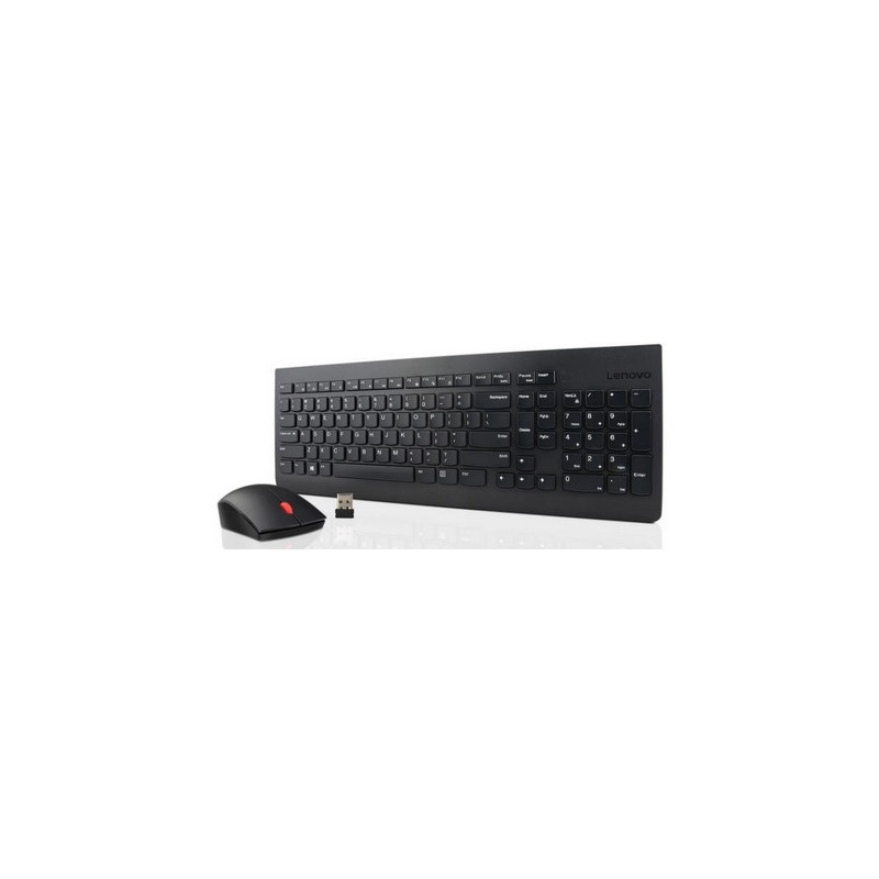Lenovo Essential näppäimistö Langaton RF Suomi, Ruotsi Musta