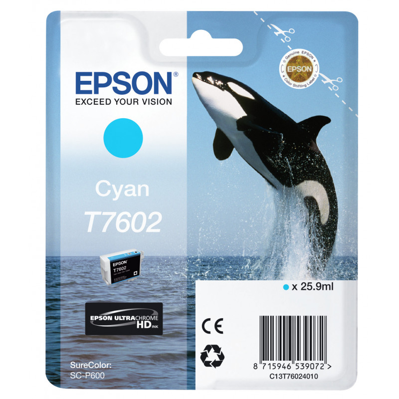 Epson T7602 syaani