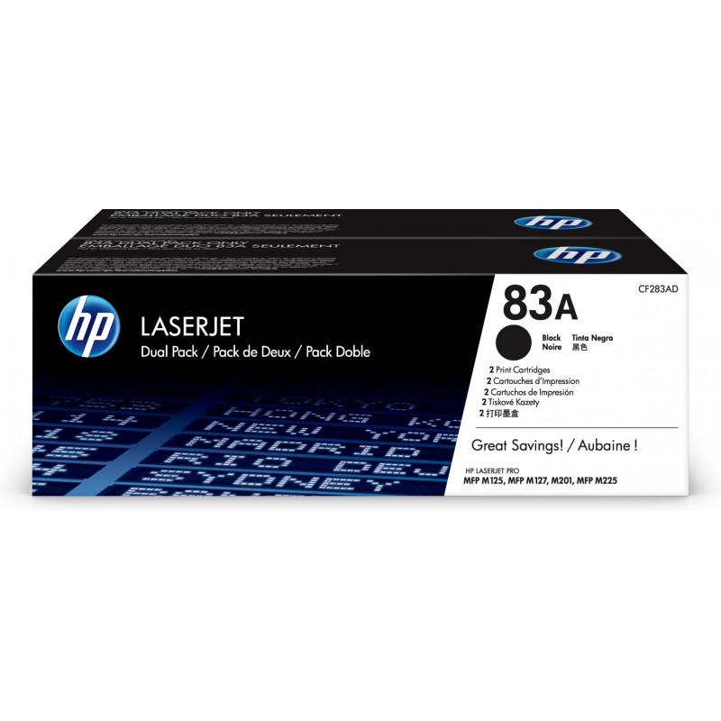 HP 83A värikasetti 2 kpl Alkuperäinen Musta
