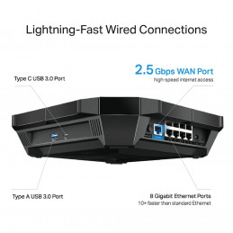 TP-LINK Archer AX6000 langaton reititin Gigabitti Ethernet Kaksitaajuus (2,4 GHz 5 GHz) Musta