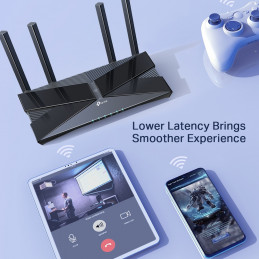 TP-LINK Archer AX50 langaton reititin Gigabitti Ethernet Kaksitaajuus (2,4 GHz 5 GHz) Musta