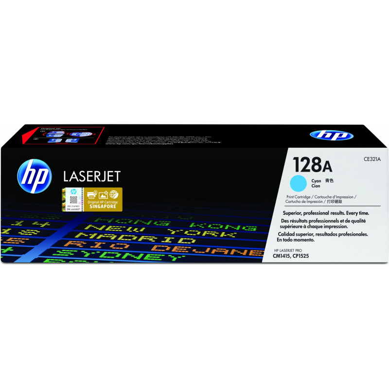 HP 128A värikasetti 1 kpl Alkuperäinen Syaani