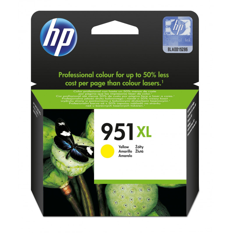 HP 951XL mustekasetti 1 kpl Alkuperäinen Korkea (XL) värintuotto Valokuvakeltainen