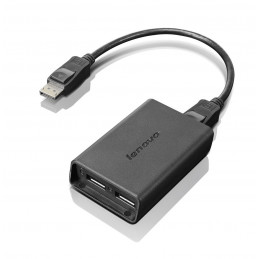 Lenovo DisplayPort to Dual-DisplayPort Monitor Cable USB-kaapeli USB A Musta