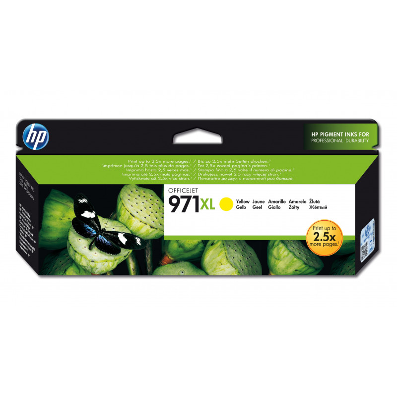 HP 971XL mustekasetti 1 kpl Alkuperäinen Korkea (XL) värintuotto Keltainen