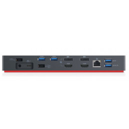 Lenovo 40AN0135EU kannettavien tietokoneiden telakka ja porttitoistin Langallinen Thunderbolt 3 Musta, Punainen