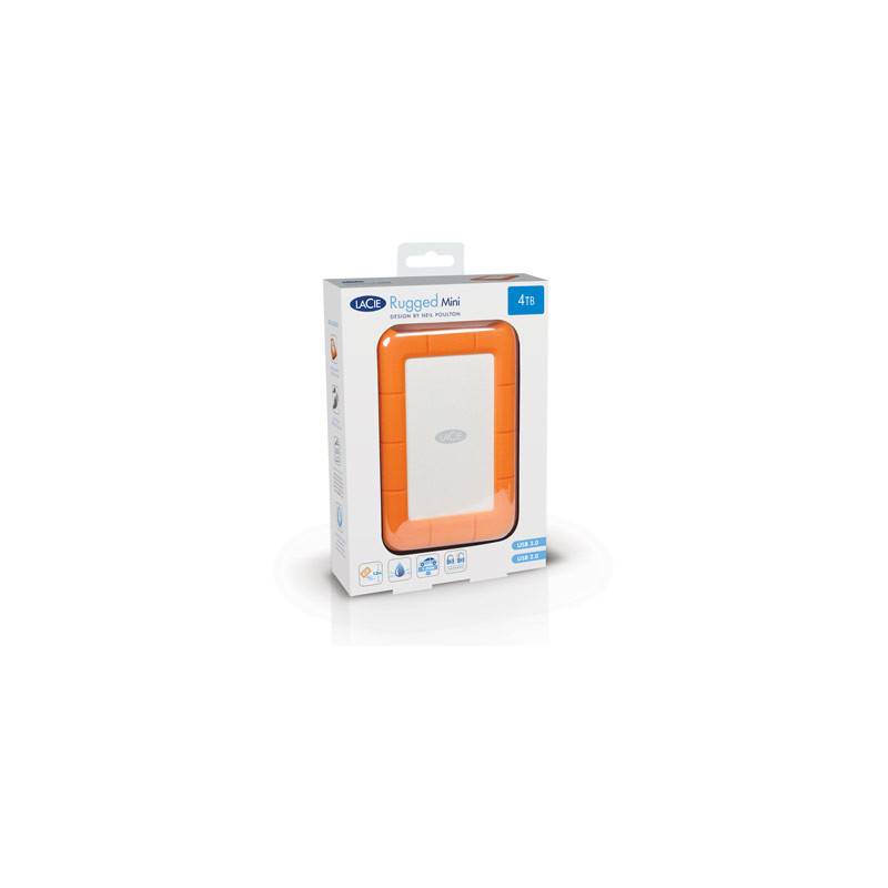 LaCie Rugged Mini ulkoinen kovalevy 2000 GB Oranssi, Hopea