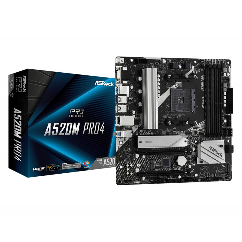 Asrock A520M Pro4 Kanta AM4 mikro ATX