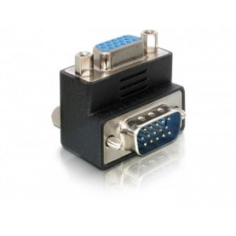 DeLOCK Adapter VGA male female right angled VGA 15pin Musta