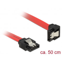 DeLOCK 83979 SATA-kaapeli 0,5 m SATA 7-pin Musta, Punainen