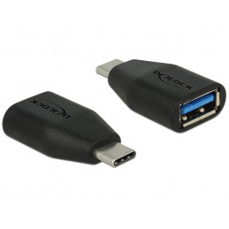 DeLOCK 65519 kaapelin sukupuolenvaihtaja USB 3.1 Gen 2 Type-C USB 3.1 Gen 2 Type-A Musta