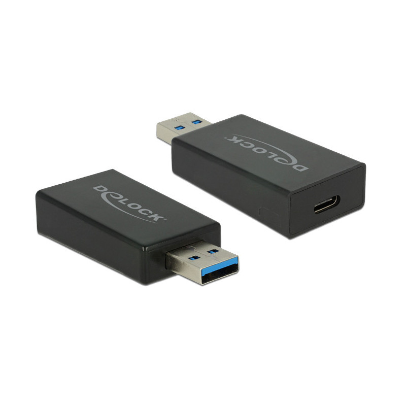 DeLOCK 65689 kaapelin sukupuolenvaihtaja USB 3.1 Gen 2 Type-A USB 3.1 Gen 2 USB Type-C Musta