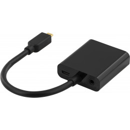 Deltaco HDMI-VGA16-K videokaapeli-adapteri 0,2 m HDMI-tyyppi D (mikro) VGA (D-Sub) Musta