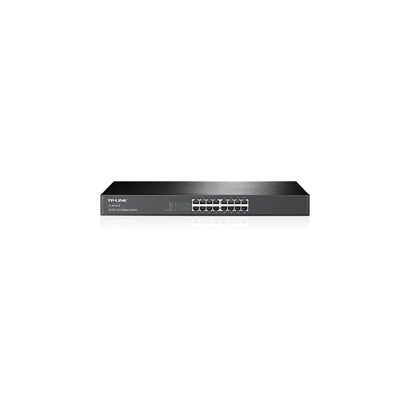 TP-LINK TL-SF1016 Hallitsematon Fast Ethernet (10 100) 1U Musta