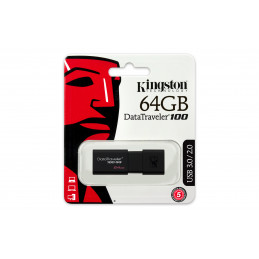 Kingston Technology DataTraveler 100 G3 USB-muisti 64 GB USB A-tyyppi 3.2 Gen 1 (3.1 Gen 1) Musta