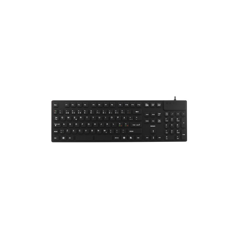 Deltaco TB-501 näppäimistö USB + PS 2 Musta