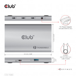 CLUB3D Thunderbolt™4 Portable 5-in-1 Hub with Smart Power