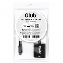 CLUB3D MiniDisplayPort™ to VGA Black Active Adapter M F