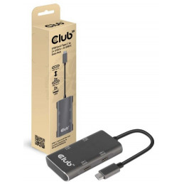 CLUB3D CSV-1542 keskitin USB 3.2 Gen 2 (3.1 Gen 2) Type-C 10000 Mbit s Puuhiili, Harmaa