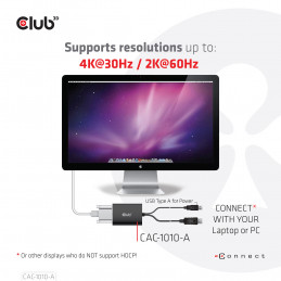 CLUB3D CAC-1010-A videokaapeli-adapteri 0,6 m DisplayPort DVI-D + USB