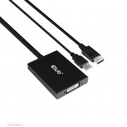 CLUB3D CAC-1010-A videokaapeli-adapteri 0,6 m DisplayPort DVI-D + USB