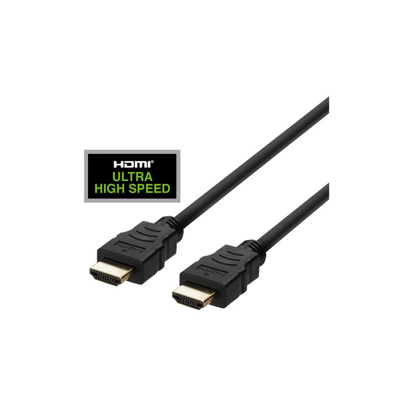 Deltaco HU-20 HDMI-kaapeli 2 m HDMI-tyyppi A (vakio) Musta