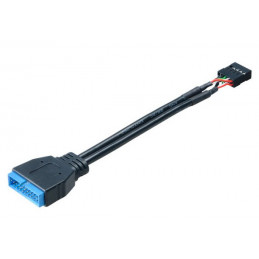 Akasa 9-pin/19-pin USB 3.0 19-pin USB 2.0 9-pin Musta