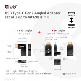 CLUB3D CAC-1528 USB-kaapeli USB 3.2 Gen 2 (3.1 Gen 2) USB C