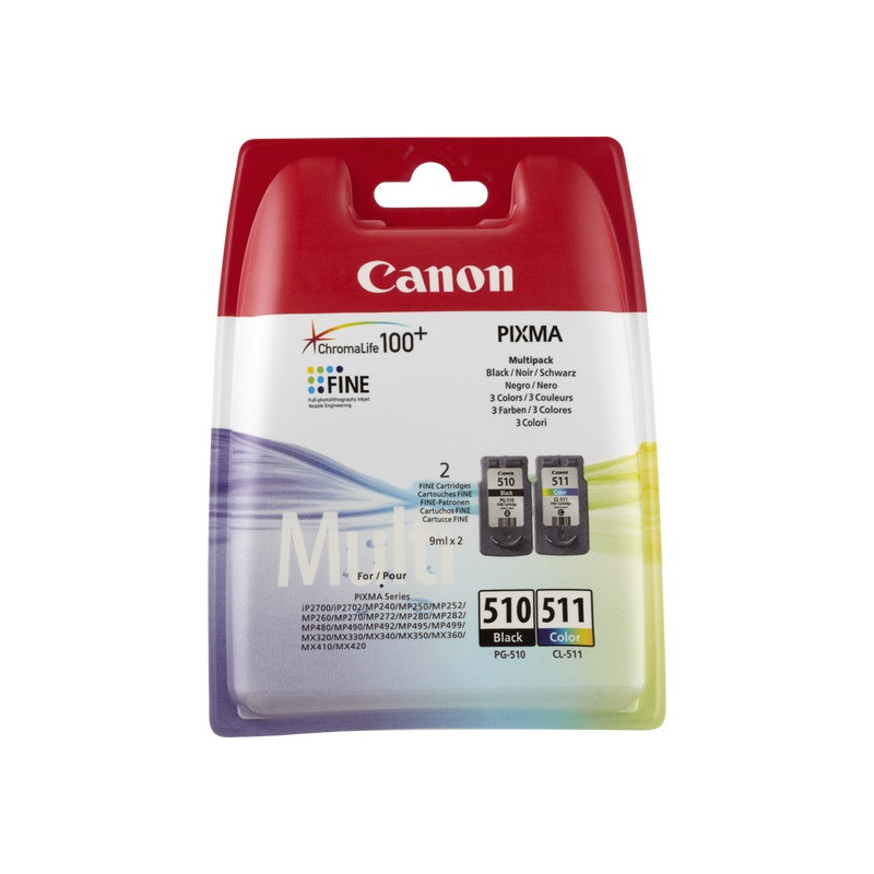 Canon PG-510   CL-511 mustekasetti 2 kpl Alkuperäinen Musta, Syaani, Magenta, Keltainen