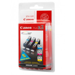Canon CLI-521 C M Y mustekasetti 3 kpl Alkuperäinen Syaani, Magenta, Keltainen