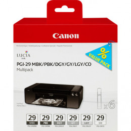 Canon PGI-29 MBK PBK DGY GY LGY CO mustekasetti Alkuperäinen Musta, Tummanharmaa, Harmaa, Vaaleanharmaa, Mattamusta, Valokuva
