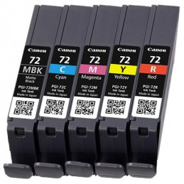Canon PGI-72 MBK C M Y R mustekasetti 5 kpl Alkuperäinen Perusvärintuotto Syaani, Magenta, Mattamusta, Punainen, Keltainen