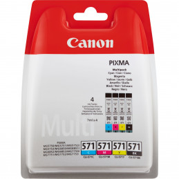 Canon CLI-571 Multipack mustekasetti 4 kpl Alkuperäinen Musta, Syaani, Magenta, Keltainen