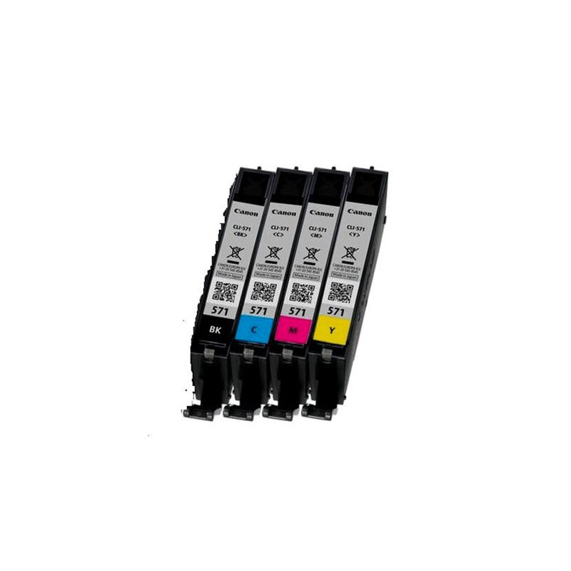 Canon CLI-571 C M Y BK mustekasetti 4 kpl Alkuperäinen Perusvärintuotto Musta, Syaani, Keltainen, Magenta