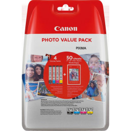 Canon CLI-571 C M Y BK mustekasetti 4 kpl Alkuperäinen Perusvärintuotto Musta, Syaani, Keltainen, Magenta