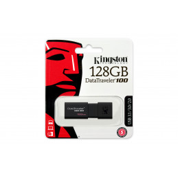 Kingston Technology DataTraveler 100 G3 USB-muisti 128 GB USB A-tyyppi 3.2 Gen 1 (3.1 Gen 1) Musta