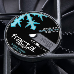 Fractal Design Venturi HF-14 Tietokonekotelo Tuuletin 14 cm Musta, Harmaa