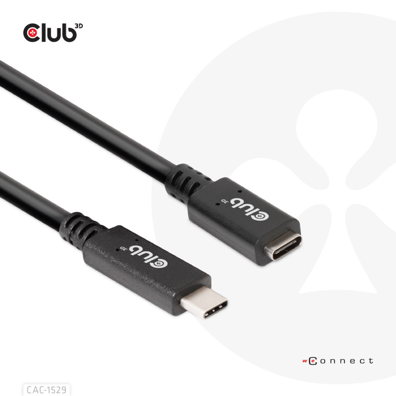 CLUB3D USB C GEN1 EXT CABLE 5GBPS 4K60HZ M F 1M USB-kaapeli 2 x USB C