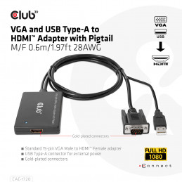 CLUB3D CAC-1720 videokaapeli-adapteri