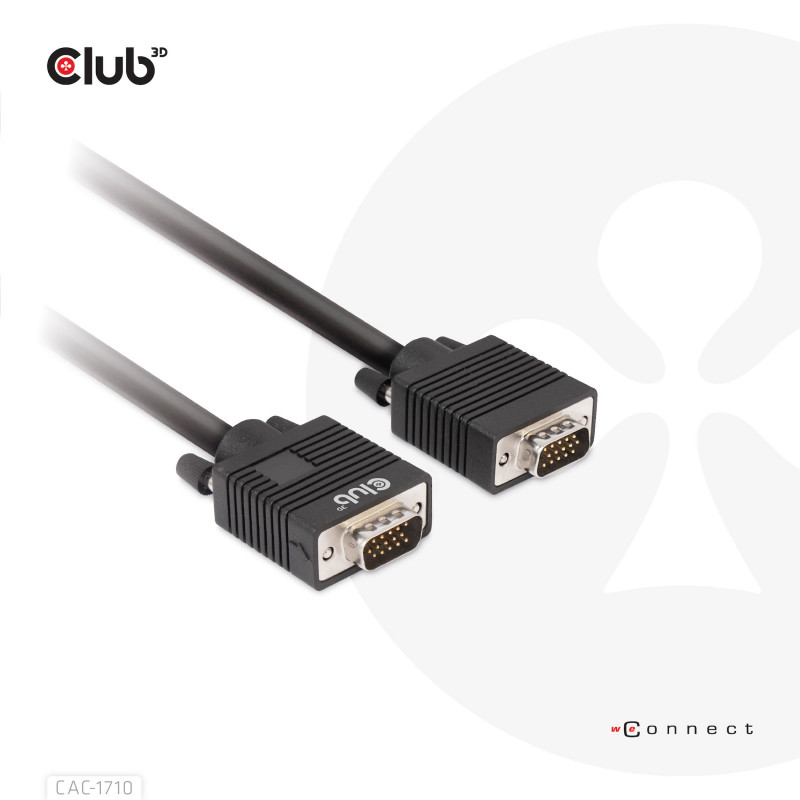 CLUB3D CAC-1710 videokaapeli-adapteri 10 m VGA (D-Sub) Musta