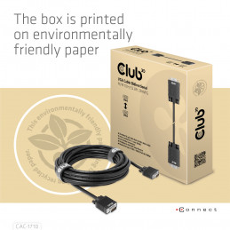 CLUB3D CAC-1710 videokaapeli-adapteri 10 m VGA (D-Sub) Musta