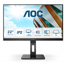 AOC P2 22P2Q LED display 54,6 cm (21.5") 1920 x 1080 pikseliä Full HD Musta