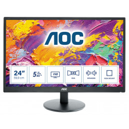 AOC M2470SWH LED display 61 cm (24") 1920 x 1080 pikseliä Full HD Musta