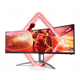 AOC AG493QCX LED display 124 cm (48.8") 3840 x 1080 pikseliä Musta, Punainen