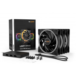 be quiet! Light Wings | 120mm PWM Triple Pack high-speed Tietokonekotelo Tuuletin 12 cm Musta 3 kpl