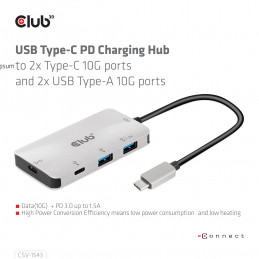 CLUB3D CSV-1543 keskitin 10000 Mbit s