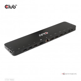CLUB3D CSV-1566 kannettavien tietokoneiden telakka ja porttitoistin Telakointi USB 3.2 Gen 1 (3.1 Gen 1) Type-C